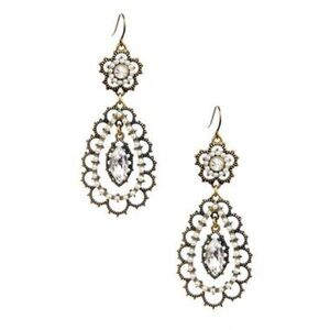Chloe + Isabel Pearl & Crystal Filigree Drop Earrings